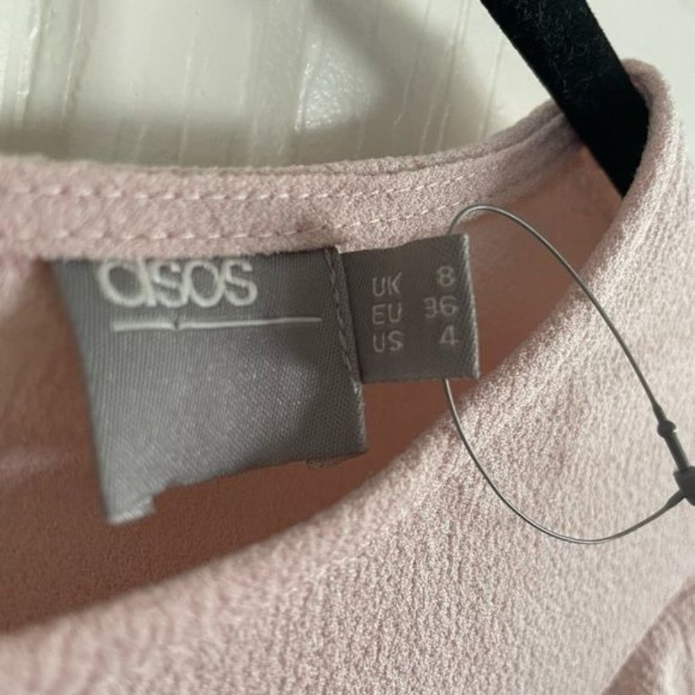 NWOT ASOS Pink Ruffle V Front Dress, Women’s Size 4 - Picture 6 of 16